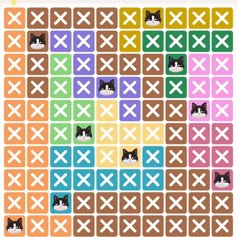 Meowdoku Level 862 solved board with every cat placed