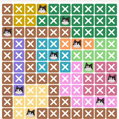 Meowdoku Level 902 solved board with every cat placed