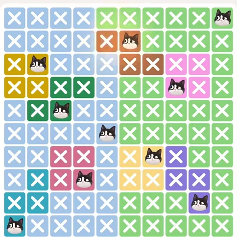 Meowdoku Level 903 solved board with every cat placed