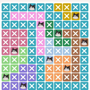 Meowdoku Level 918 solved board with every cat placed