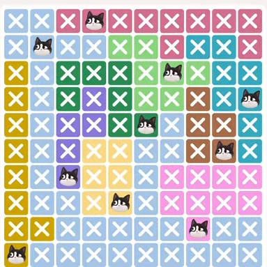 Meowdoku Level 920 solved board with every cat placed