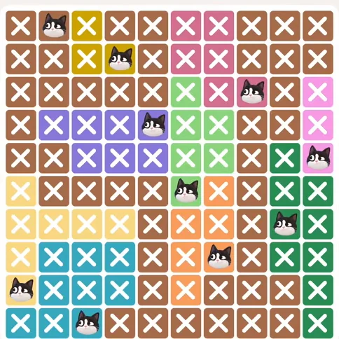 Meowdoku Level 926 solved board with every cat placed