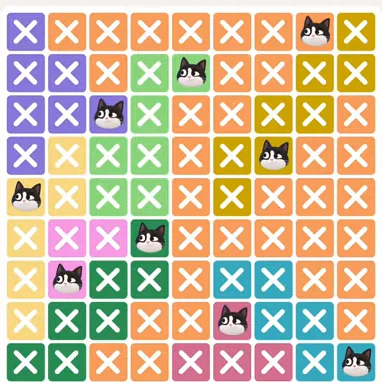 Meowdoku Level 927 solved board with every cat placed