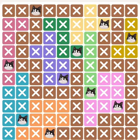 Meowdoku Level 933 solved board with every cat placed