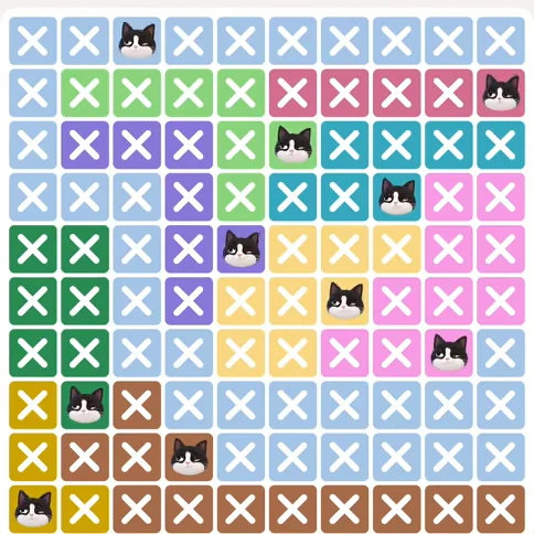 Meowdoku Level 935 solved board with every cat placed