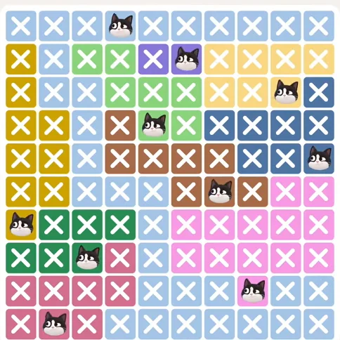 Meowdoku Level 936 solved board with every cat placed