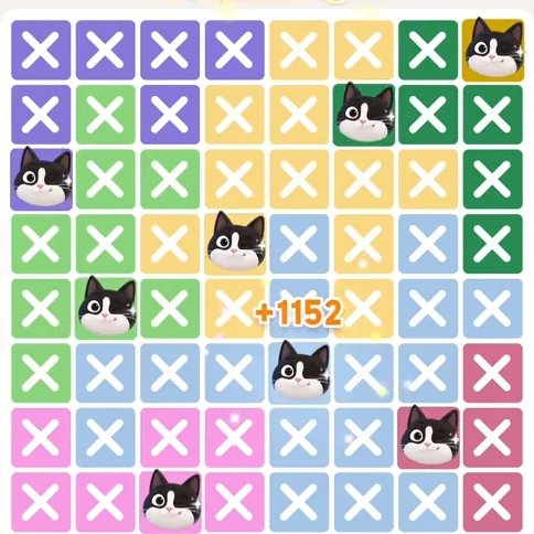 Meowdoku Level 951 solved board with every cat placed