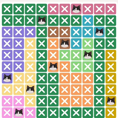 Meowdoku Level 956 solved board with every cat placed