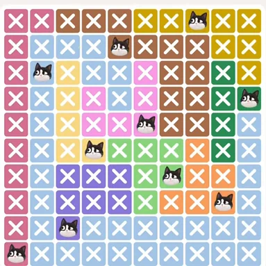 Meowdoku Level 962 solved board with every cat placed