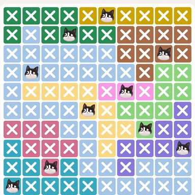 Meowdoku Level 970 solved board with every cat placed