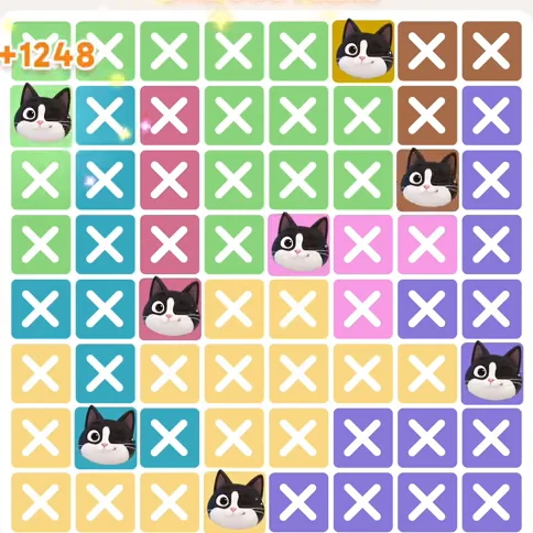 Meowdoku Level 971 solved board with every cat placed