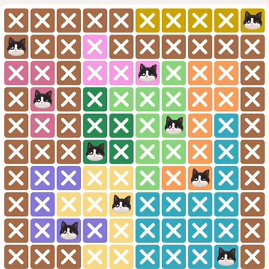 Meowdoku Level 979 solved board with every cat placed