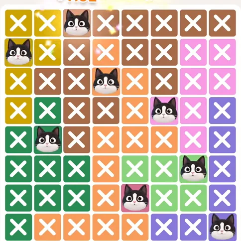 Meowdoku Level 991 solved board with every cat placed