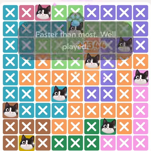 Meowdoku Level 994 solved board with every cat placed