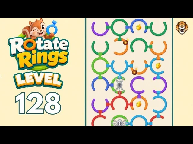 Rotate Rings Level 128 board