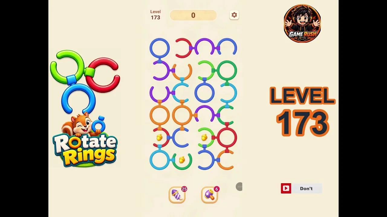 Rotate Rings Level 173 board