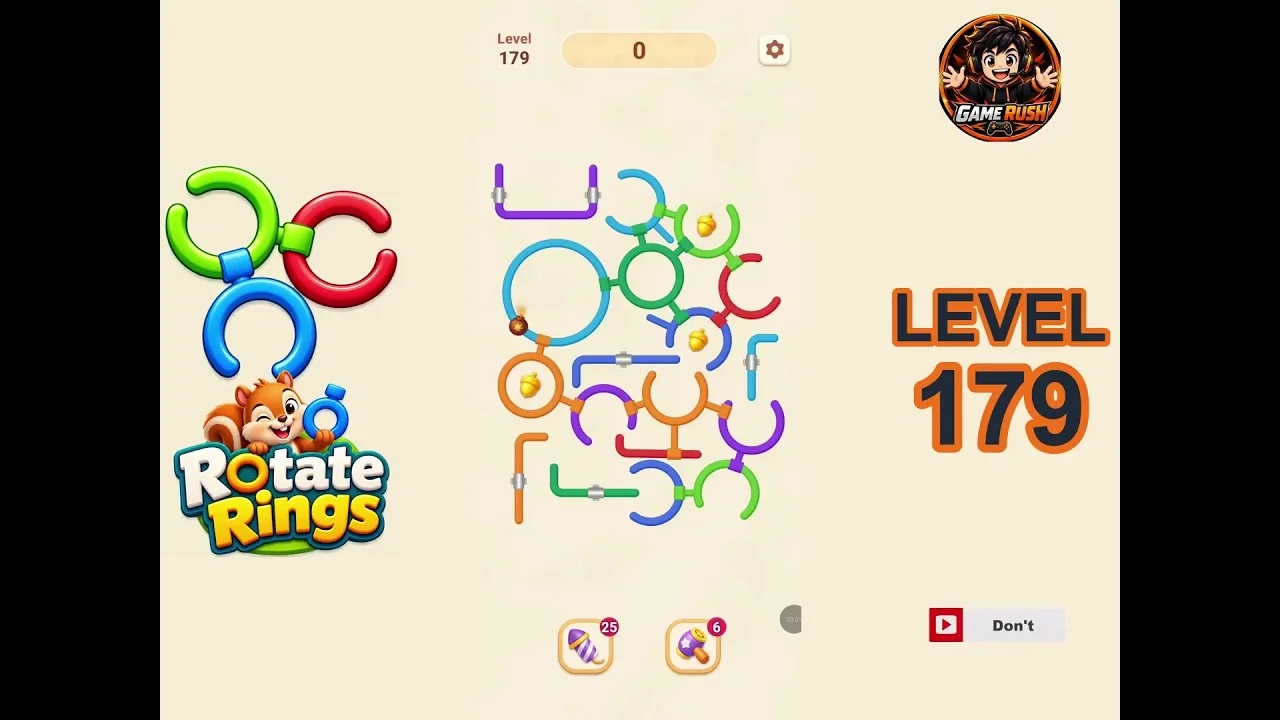 Rotate Rings Level 179 board