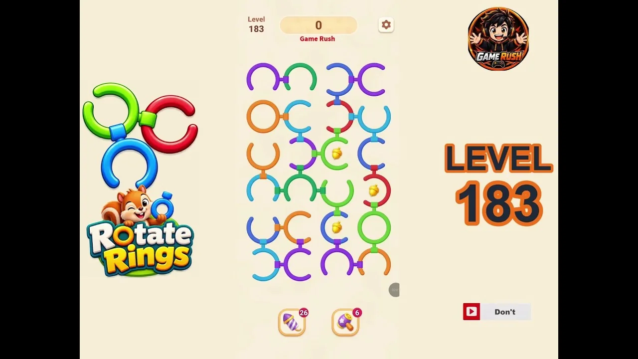 Rotate Rings Level 183 board