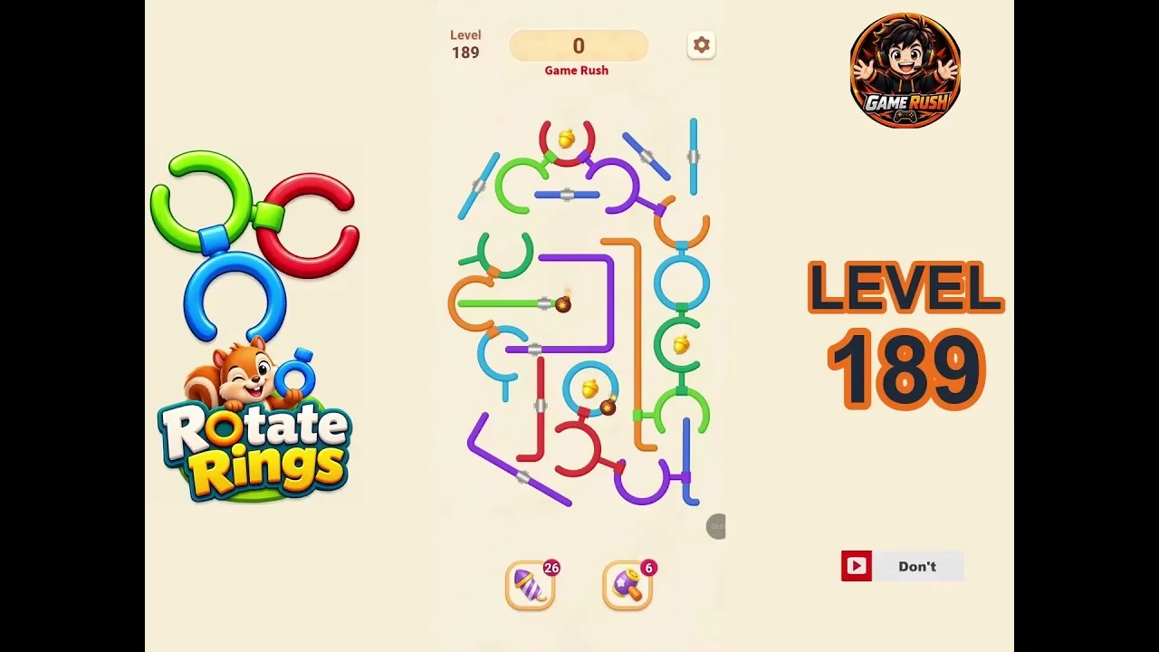 Rotate Rings Level 189 board