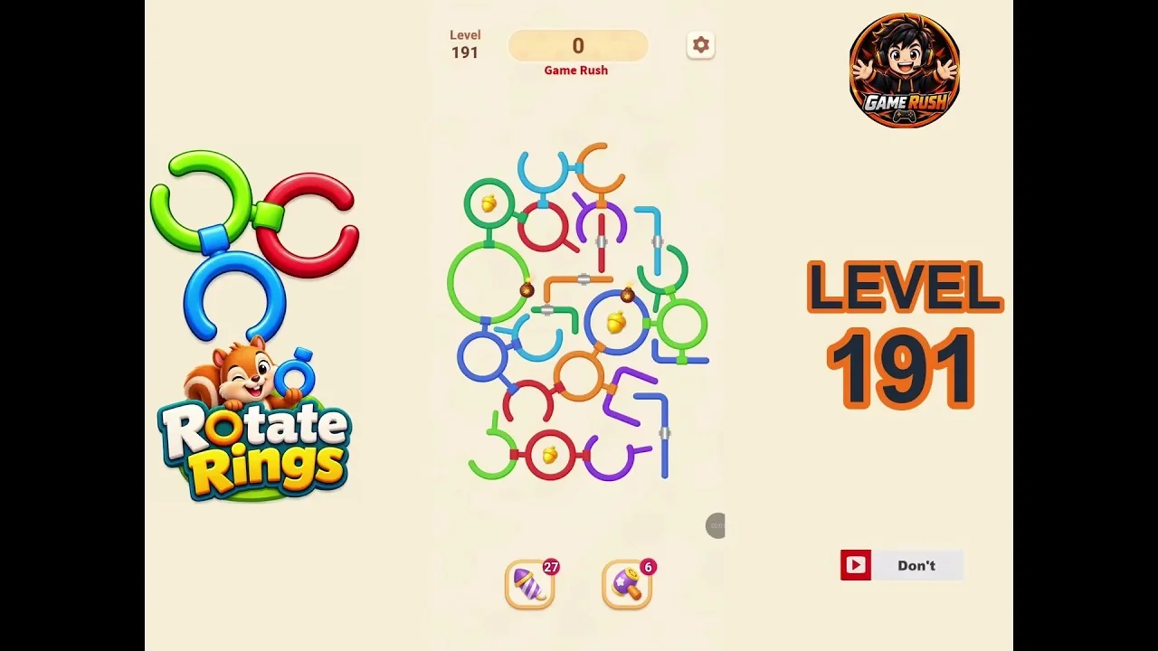Rotate Rings Level 191 board