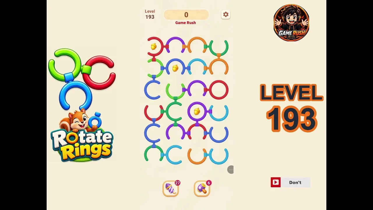 Rotate Rings Level 193 board