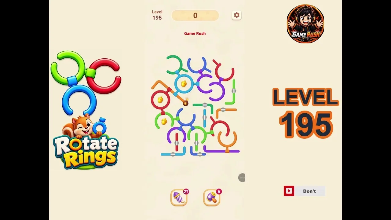 Rotate Rings Level 195 board layout