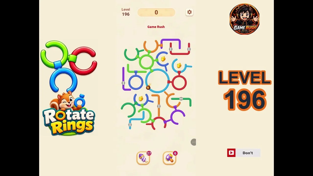 Rotate Rings Level 196 board layout