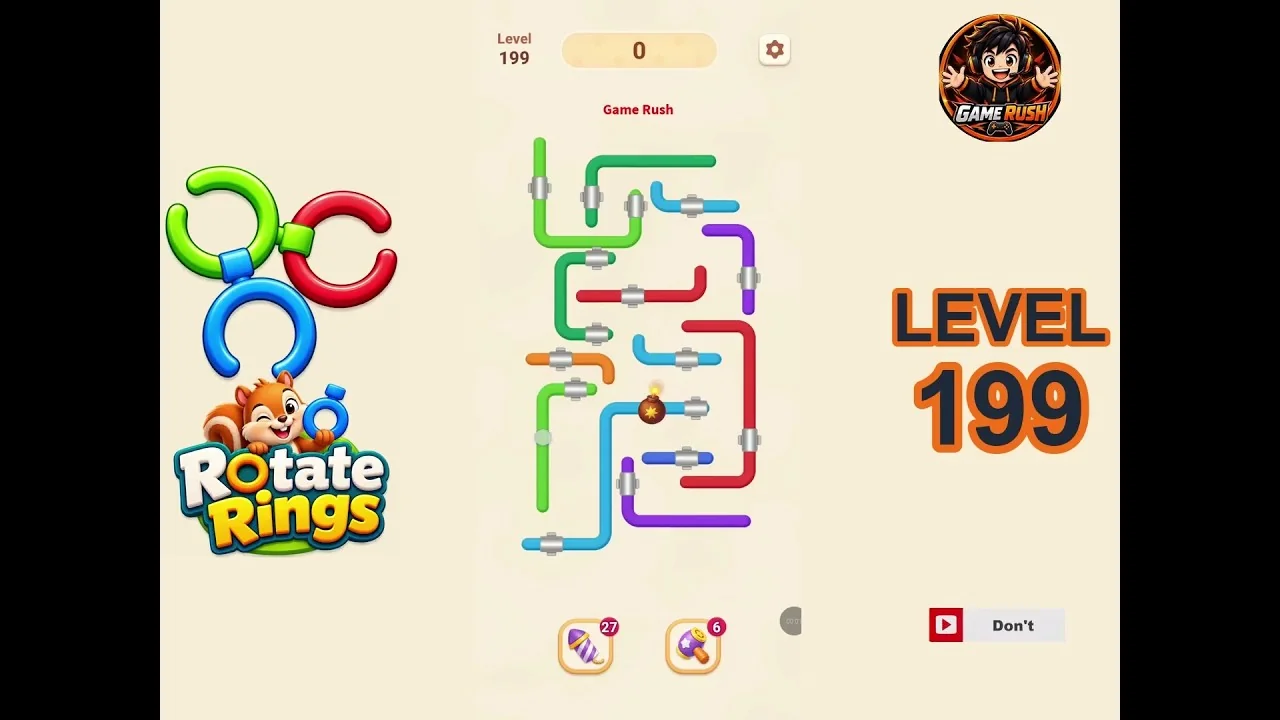 Rotate Rings Level 199 board layout
