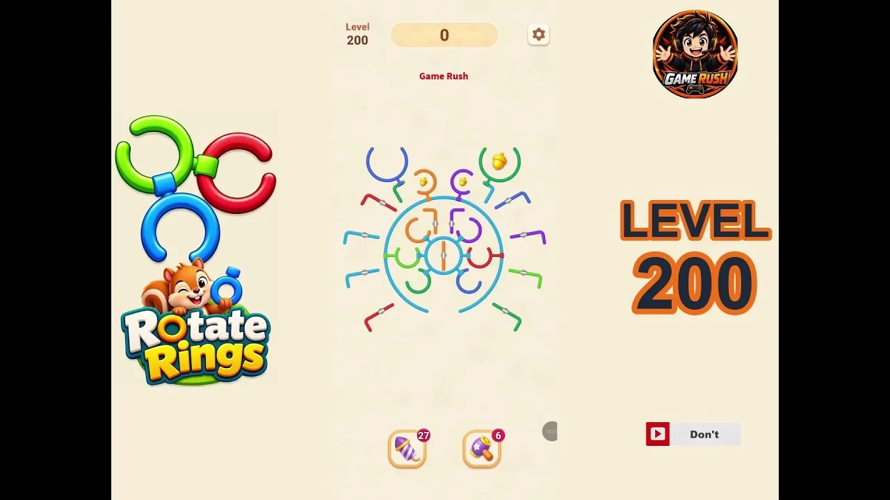 Rotate Rings Level 200 board
