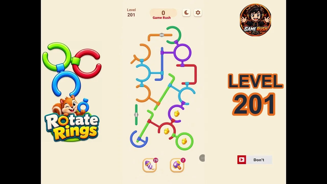 Rotate Rings Level 201 board layout