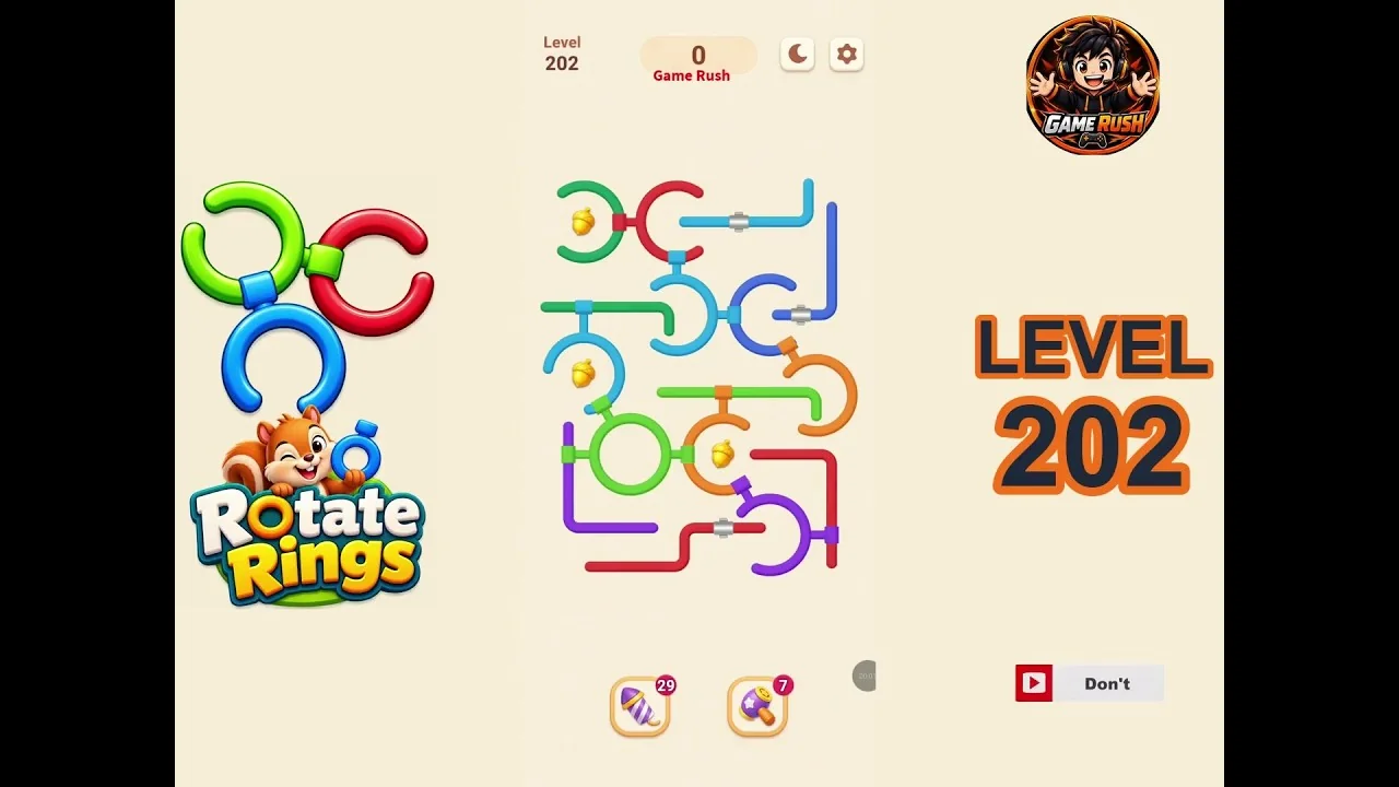 Rotate Rings Level 202 board layout