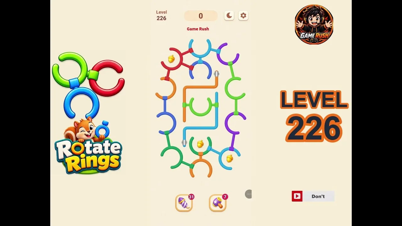 Rotate Rings Level 226 board layout