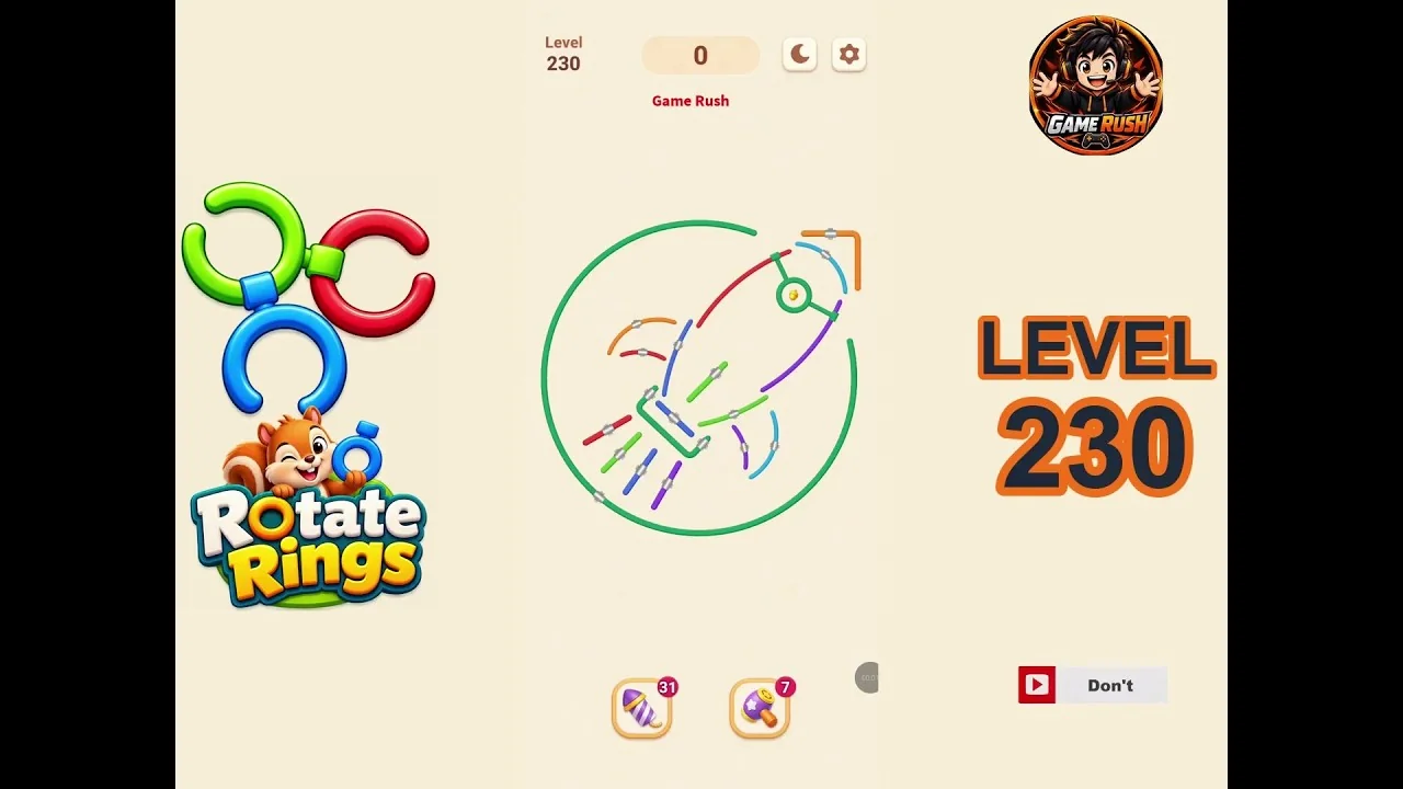 Rotate Rings Level 230 board