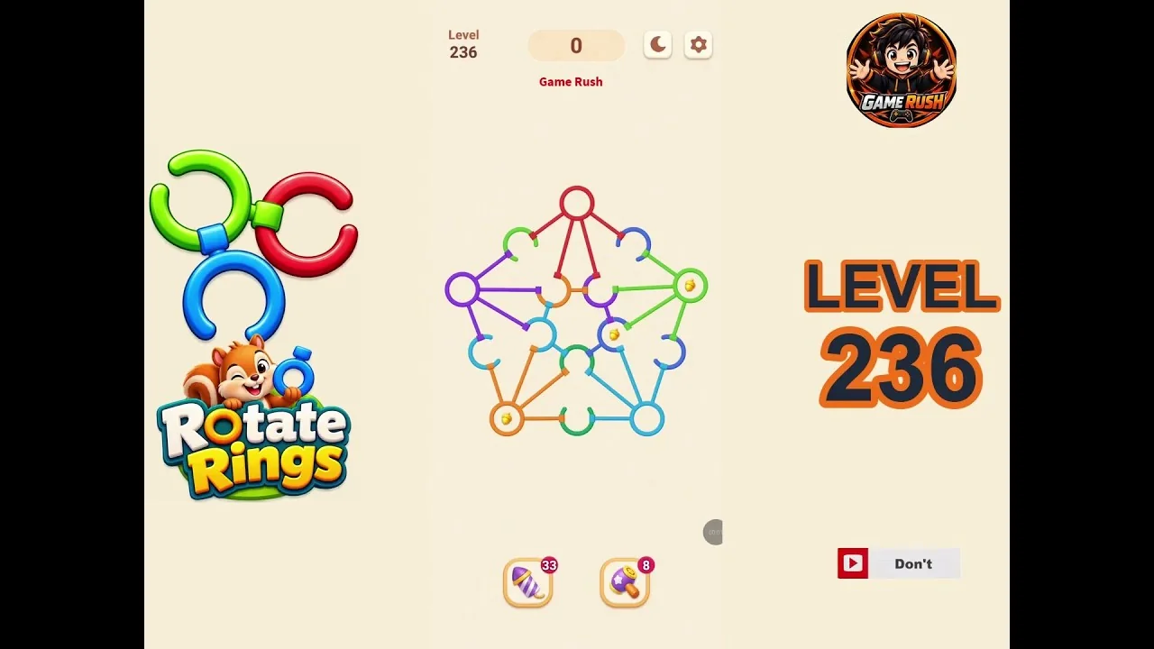 Rotate Rings Level 236 board layout
