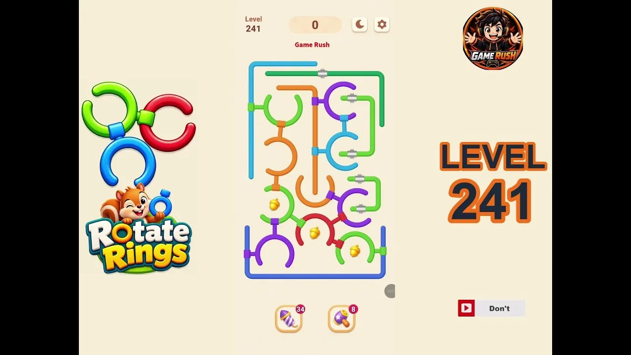 Rotate Rings Level 241 board layout