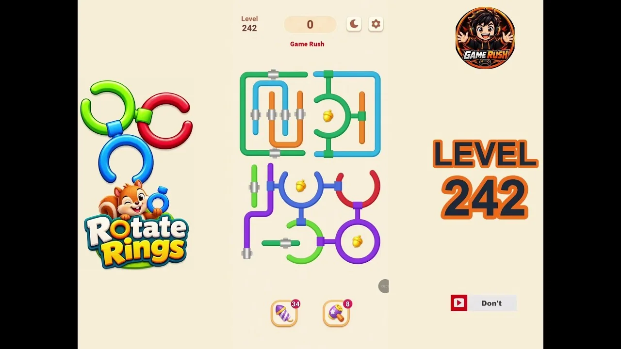 Rotate Rings Level 242 board layout