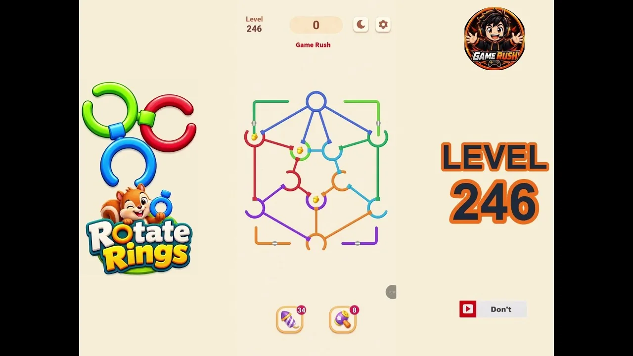 Rotate Rings Level 246 board layout