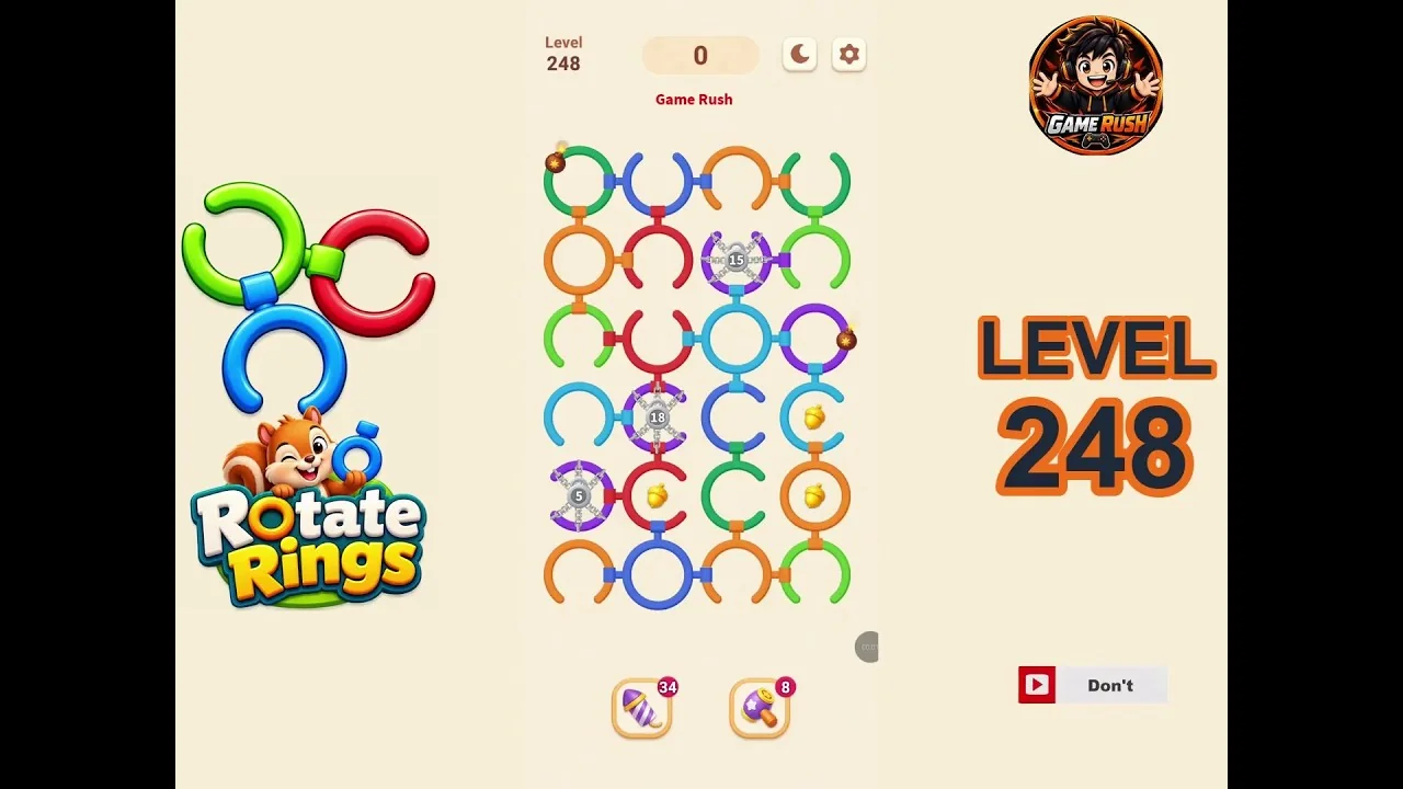 Rotate Rings Level 248 board layout