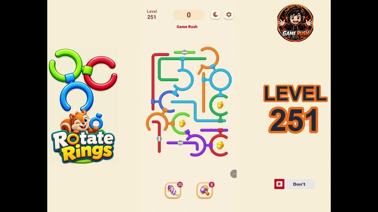 Rotate Rings Level 251 board layout