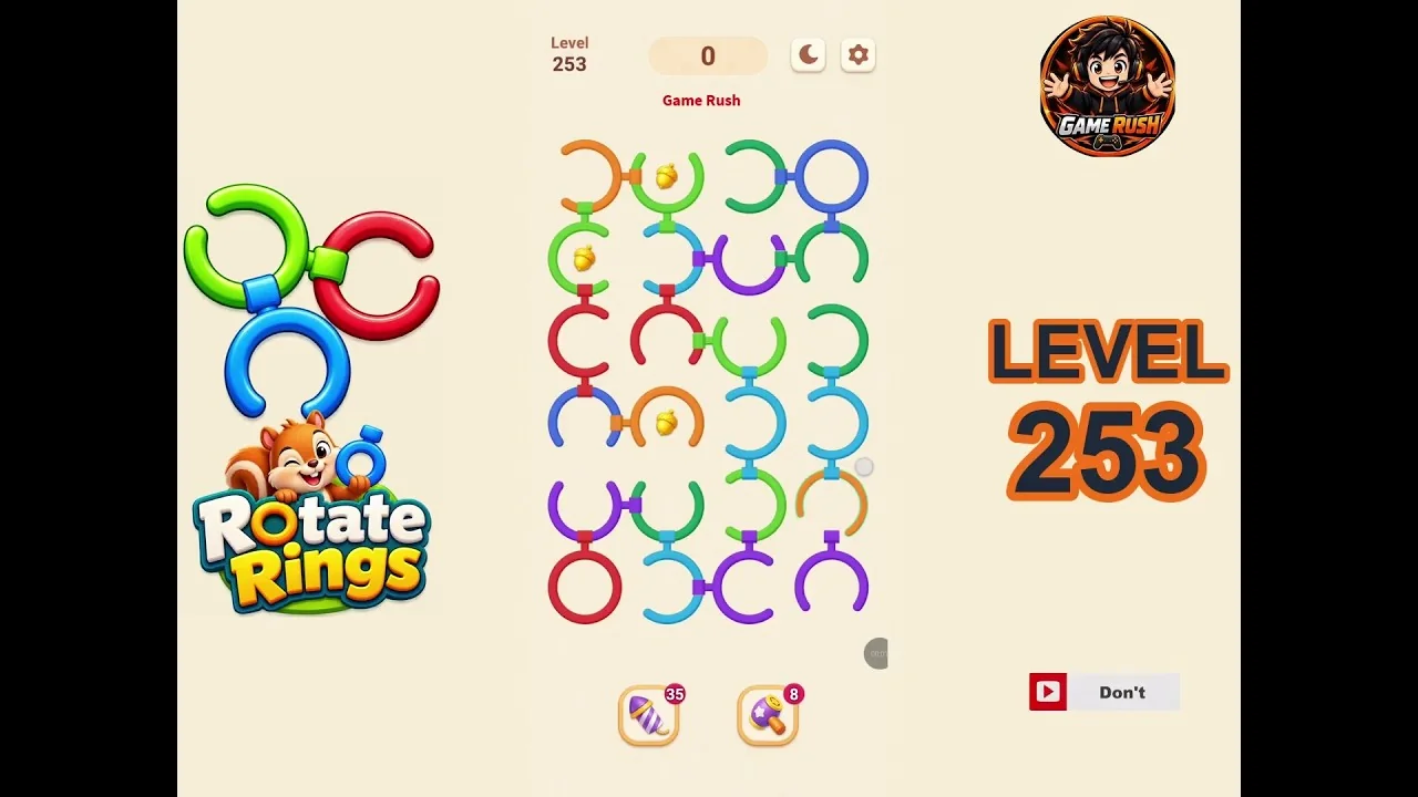 Rotate Rings Level 253 board layout