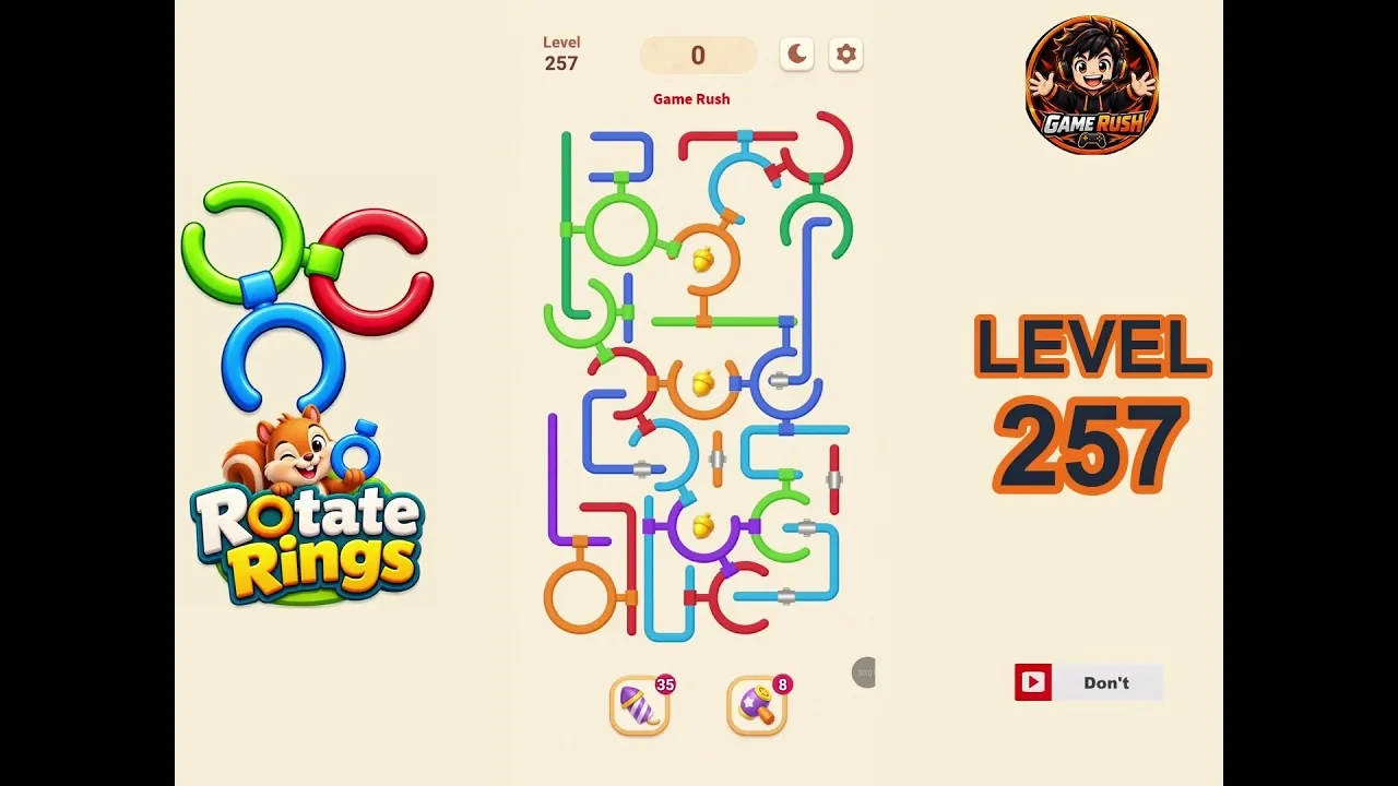 Rotate Rings Level 257 board layout