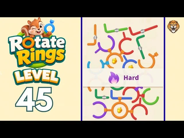 Rotate Rings Level 45 board