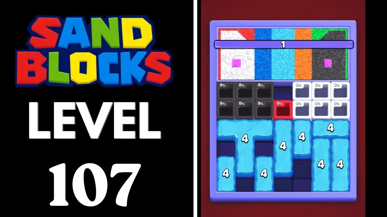 Sand Blocks Level 107 board layout