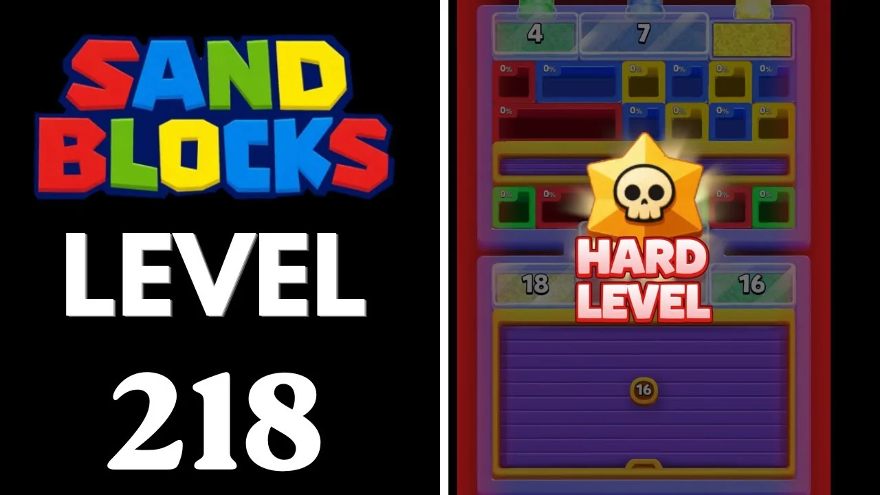 Sand Blocks Level 218 board layout