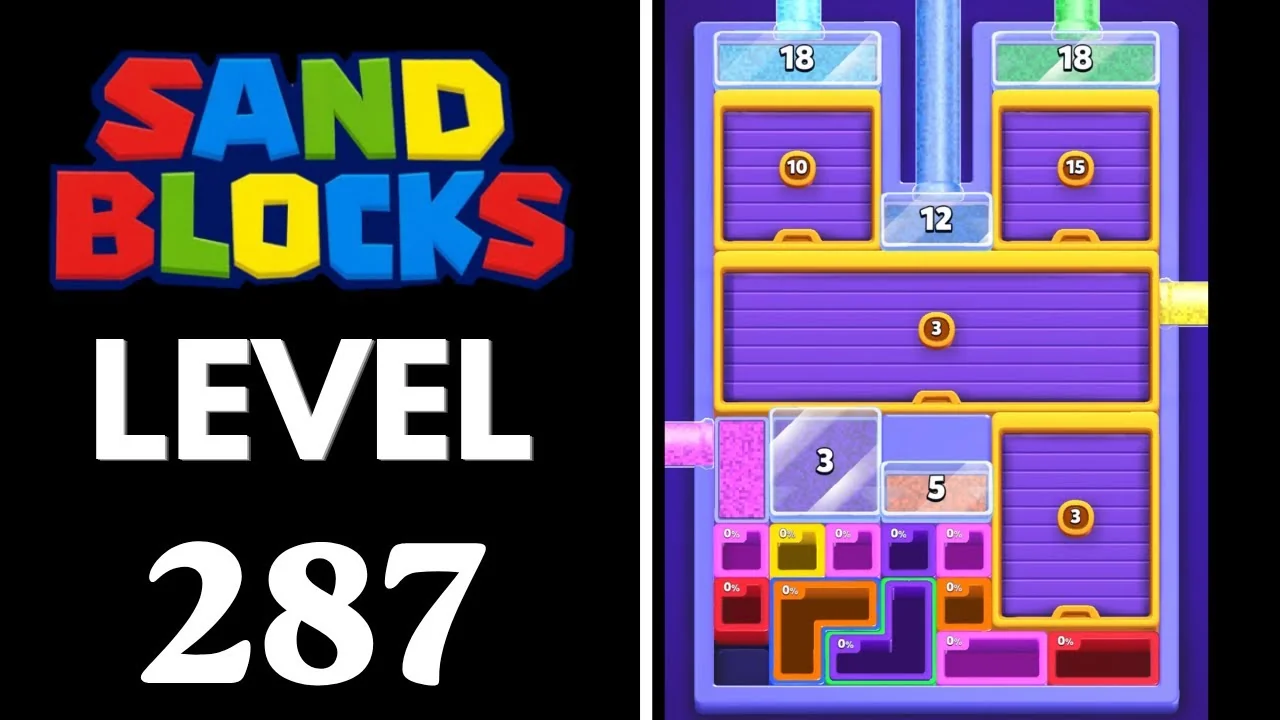 Sand Blocks Level 287 board layout