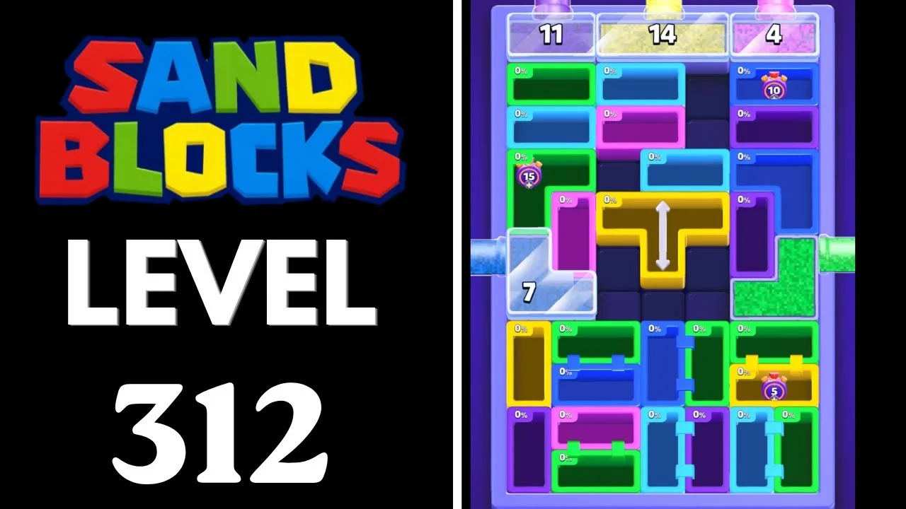 Sand Blocks Level 312 board layout