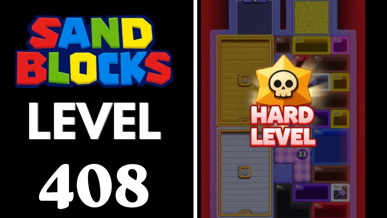 Sand Blocks Level 408 board layout