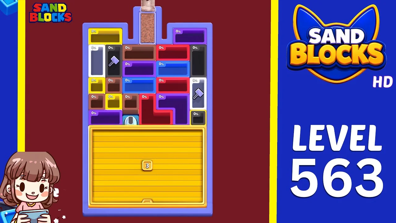 Sand Blocks: Drop Puzzle Level 563 board preview