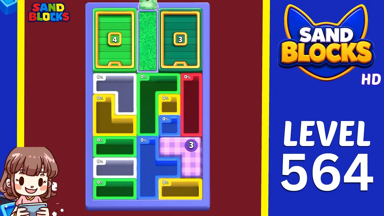 Sand Blocks: Drop Puzzle Level 564 board preview