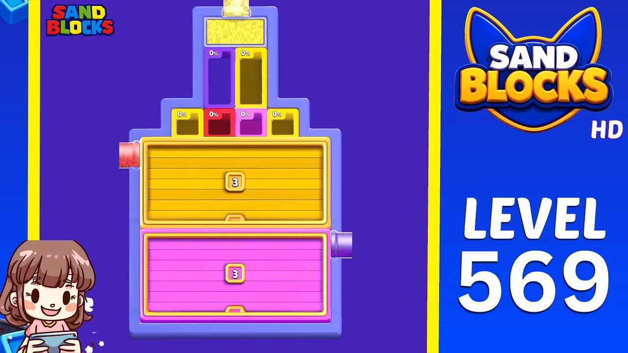 Sand Blocks: Drop Puzzle Level 569 board preview